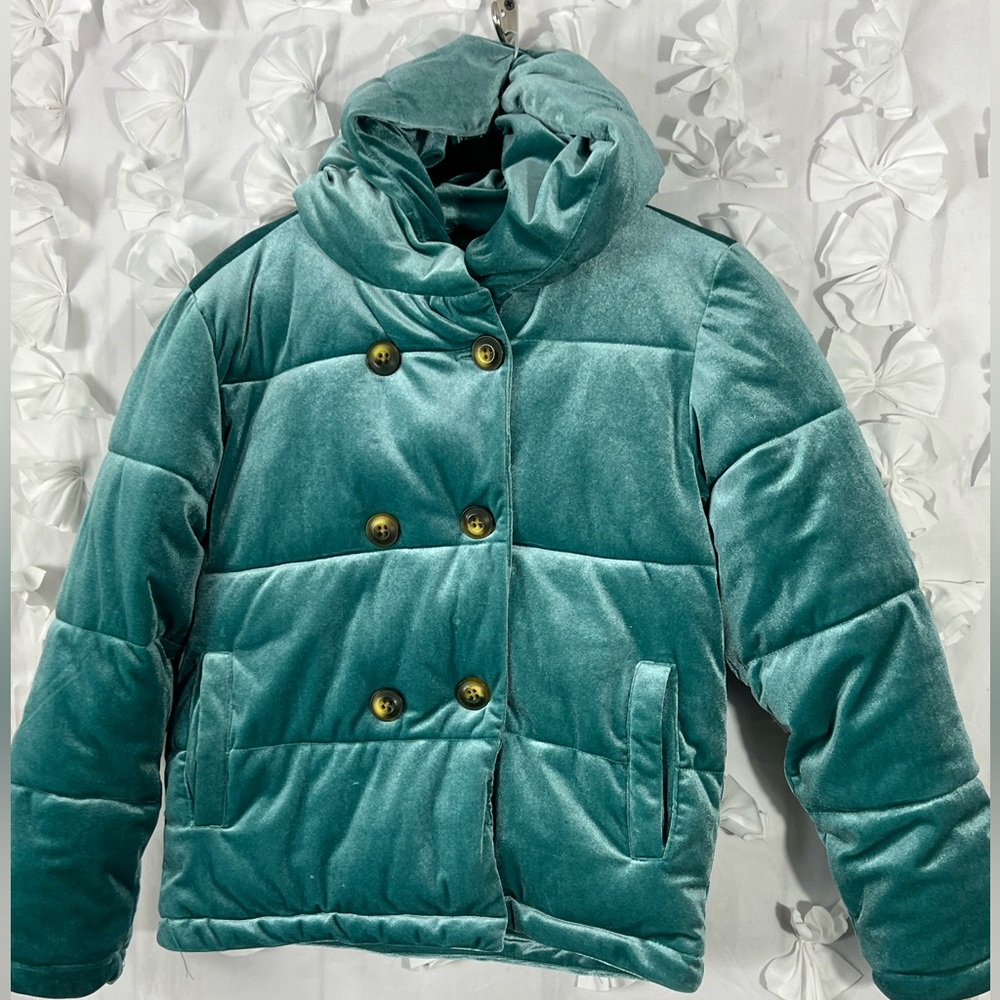 Girls 16 Emerald Green Velvet Bomber Jacket Puffer Coat Jcpenney'S ThereAbout
